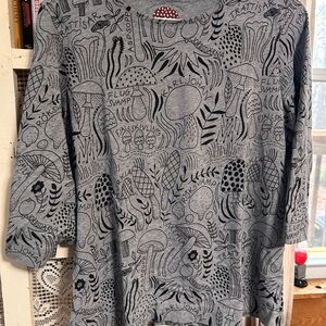 Gudrun Sjoden Gray Patterned Long Sleeve Tee